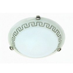 BRIGHT STAR LIGHTING Bright Star Metal Base With Silver Patterned Alabaster Glass And Silver Clips Ceiling Light 400MM