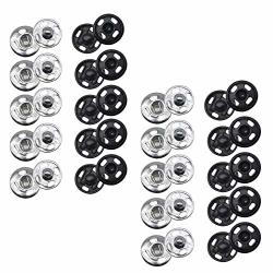 55 Sets Sew-on Snap Buttons Metal Snap Fastener Durable Press Studs Buttons  for Sewing Clothing, 4 Sizes (Silver)