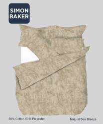 Simon Baker Printed Poly cotton Duvet Cover Set - Sea Breeze Natural Various Sizes - Natural Super King 260 X 230CM + 2 Pillowcases 45CM X 70CM