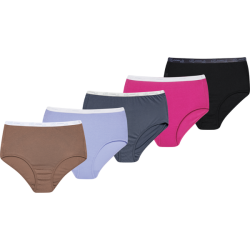 Jockey Cotton Underwear Ladies Full Brief 5 Pack Mixed Tonal Colours