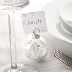 Place Card Holders - Snowflake White With Snow 6 Pieces Item