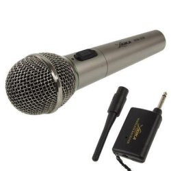 Handheld Wireless Wired Microphone With Receiver & Antenna Effective Distance: 8-20M