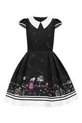 KIDS Blackbutterfly 'olivia' Vintage Sunshine 50'S Children's Girls Dress Black 7-8 Yrs