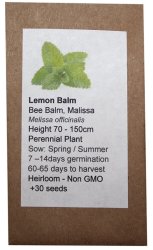 Heirloom Herb Seeds - Lemon Balm - Melissa