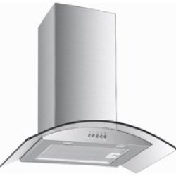 Euroair 60CM Wall Mounted Curved Glass & Stainless Steel Cooker Hood
