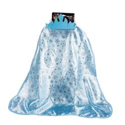 Kids Toys - Cape With Crown - Princess - Blue - 2 Piece - 10 Pack