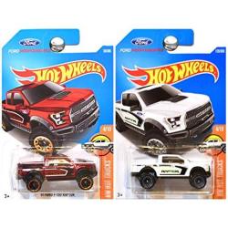 Hot Wheels 2016 Hot Trucks Performance 2017 Ford F-150 Raptor In Red And White Set Of 2