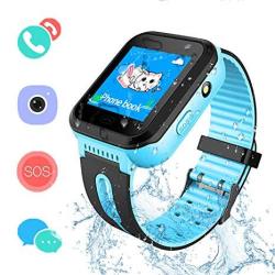 Szbxd Kids Waterproof Smartwatch Gps lbs Tracker - Boys & Girls IP67 Waterproof Smart Watch Phone Sos Camera Anti-lost Games Back To School Sports Wat