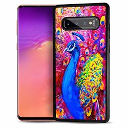 For Samsung S10 4G 4G Only Durable Protective Soft Back Case Phone Cover HOT12571 Peacock Paint