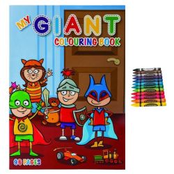 My Giant A3 Colouring Book 96 Pages & 12 Piece Jumbo Wax Crayons