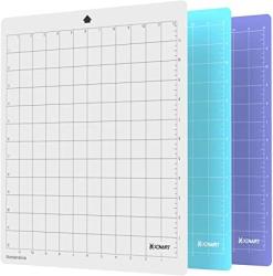 3-Piece, Lightgrip Cutdoing Cameo Cutting Mat 12x12 Perfect for Silhouette Cameo 4/3/2/1-Durable Non-Slip Flexible Square Gridded Cut Mat Blue Cutting Mats for Crafts 