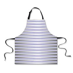 Iprint Personality Apron Modern Decor Stripe Tube Like Bars Animation Inspired Digital Minimalist Graphic Art Silver Lavender Picture Printed APRON.29.5"X26.3