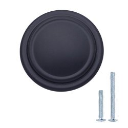 Amazonbasics Straight Top Ring Cabinet Knob 1.25" Diameter Flat Black 10-PACK