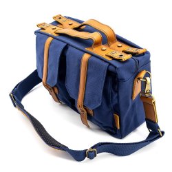 Nostalgic Pro Messenger soft Briefcase Camera Bag Large BLUE-31302BL