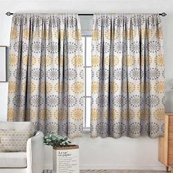 Elliot Dorothy Window Blackout Curtains Grey And Yellow Ethnic Bohemic Oriental Inspired Geometrical Floral Art Image Apricot Grey And White Rod Pocket Curtain Panels