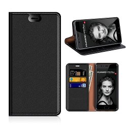 Huawei P10 Plus Wallet Case Mobesv Huawei P10 Plus Leather Case phone Flip Book Cover viewing Stand card Holder For Huawei P10 Plus Black
