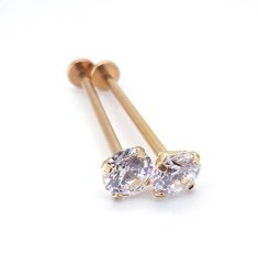 14 16 19MM Cheek Piercing Dimple Maker Clear Cubic Zirconia Barbell 316L Surgical Steel Cartilage 16G 5MM Stone 14MM Post