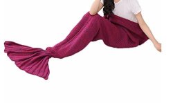 Mermaid Tail Blanket Zesta Mermaid Crochet Blanket For Kids And Baby All Season Sleeping Bag Purple Blue And Pink Pink