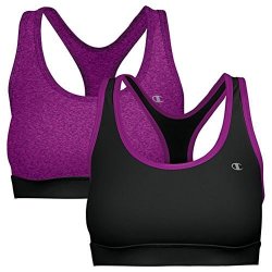 Champion 2 Pack Sports Bra With Removable Foam Cups Small Purple Black