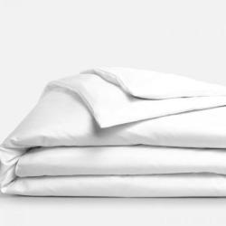 300 Thread Count 100% Cotton Percale Sheet Set With Sateen Finish White - King