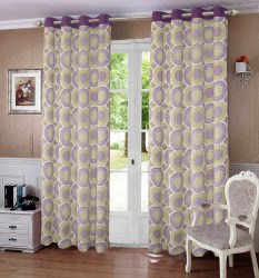 Lushomes Floral Lined Curtains Door Window Eyelet Drapers LH-CRTN23B