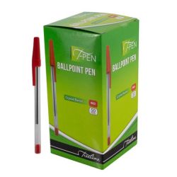 Treelline T-pen Crystal Barrel Ballpoint Pens Box Of 50 Red