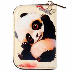 Buvelife Credit Card Wallet Rfid Leather Zipper Clutch Wallets Wallet For Women Panda