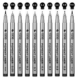 MISULOVE - Precision Micro-Line Pens, 10 Size Black Micro-Pen Fineliner Ink  Pens, Waterproof Archival Ink Multiliner Pens for Artist Illustration,  Calligraphy, Sketching, Anime, Technical Drawing 