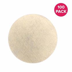 Think Crucial Unbleached Paper Coffee Filter Compatible With Aerobie Aeropress Coffee & Espresso Makers 100 Pack