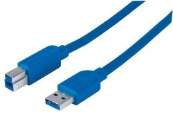 Manhattan 6.6-FEET Superspeed USB Cable A Male b Male 2M Blue 393881