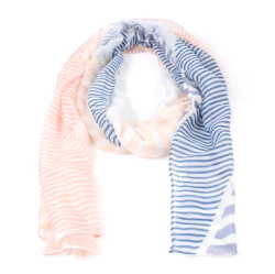 Striped Summer Scarf - Pink And Blue