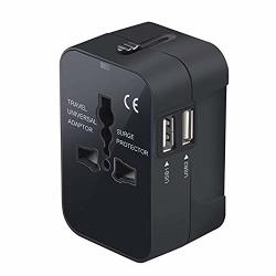 Travel Adapter Worldwide All In One Universal Travel Adaptor Wall Ac Power Plug Adapter Wall Charger With Dual USB Charging Ports For Usa Eu