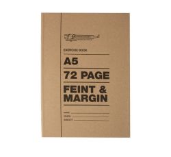 Exercise Book - Feint & Margin - White Pages - A5 - 72 Pages - 30 Pack