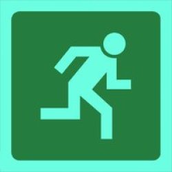Photoluminescent Sign - Man Running Right