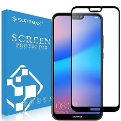 Suptmax Screen Protector For Huawei P20 Lite Case Friendly Huawei P20 Lite Tempered Glass Screen Cover Full Adhesive Huawei P20 Lite Screen Protective Film