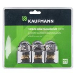 Kaufmann Lock Set Steel 3 Piece Bulk Pack Of 2 40MM