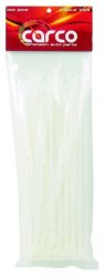 Carco 4.8MM X 250MM White Cable Ties - Pack Of 100
