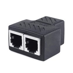 Eachbid RJ11 6P6C 6P4C 6P2C Female To Female 1 To 2 Splitter Pcb Connection Telephone Cable Coupter Black