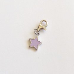 Purple Enamel Star Charm In 925 Sterling Silver