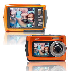Aqua 5800 18mp Dual Screen Waterproof Orange Digital Camera With Micro 32gb