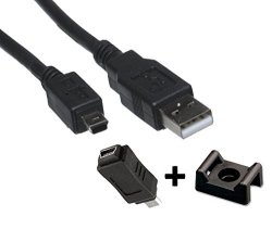 Compatible For Canon Eos 350D-6FT MINI B Cable+micro M To MINI B 5-PIN F Adapter