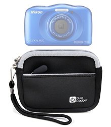 High Quality Water-resistant Neoprene Case With Front Zip Compartment In Black For New Nikon Coolpix W300 Nikon Coolpix A100 Nikon Coolpix AW130