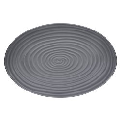 Charcoal Ripple Oval Platter 40CM
