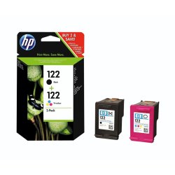 HP - 122 Black & Tri-colour Inkjet Cartridge Pack