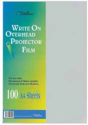 A4 Write-on Projector Film Transparencies 80 Micron 100 Sheets