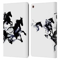 Official Robert Farkas Black Horses Animals 3 Leather Book Wallet Case Cover Compatible For Samsung Galaxy Tab A 10.1 2019