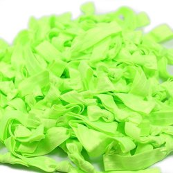 Midi Ribbon 100 Packs Hair Ties-key Lime Color-no Crease Elastic Ribbon Ponytail Holders Knotted Fold Over Assorted Hair Bands Solids