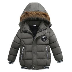 Sunbona Toddler Baby Boys Autumn Winter Down Jacket Coat Warm Padded Thick Outerwear Clothes 3T 2 2.5YEARS Gray