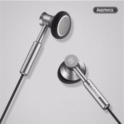 Remax 305m 3.5mm Wired Control Metal Headphone With Mic For Iphone Samsung Xiao