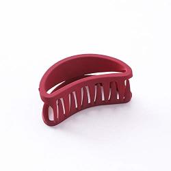 Dull Polish Hollow Out Plastic Hair Claw Simple Bath Makeup Hair Clips Candy Sweet Girls Hair Accessories Wine Red